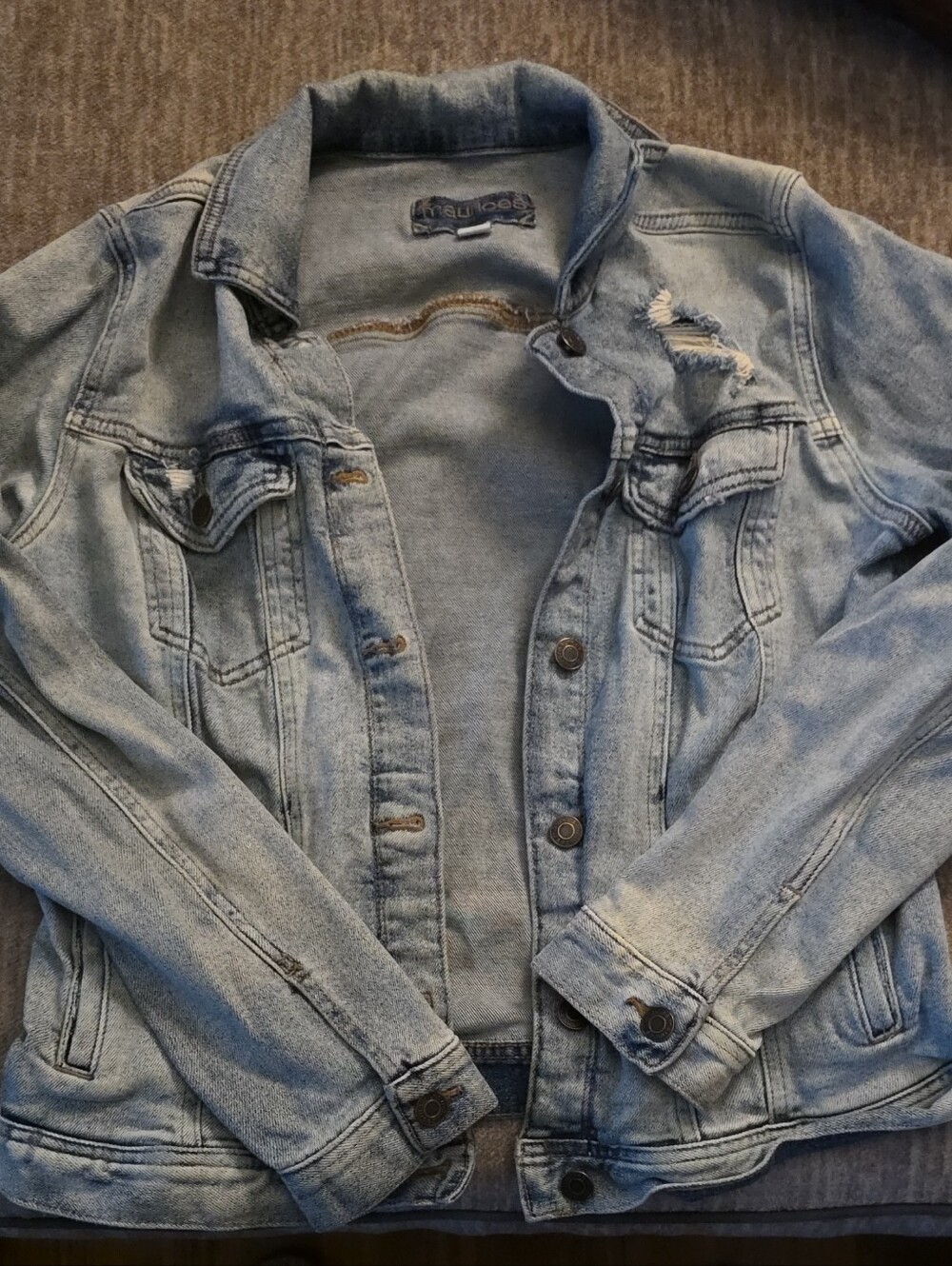 Maurices Light Blue Denim Trucker Jacket